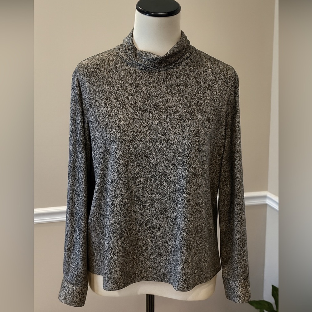 Liz Baker Women's Beige Mock Neck Blouse Size 14